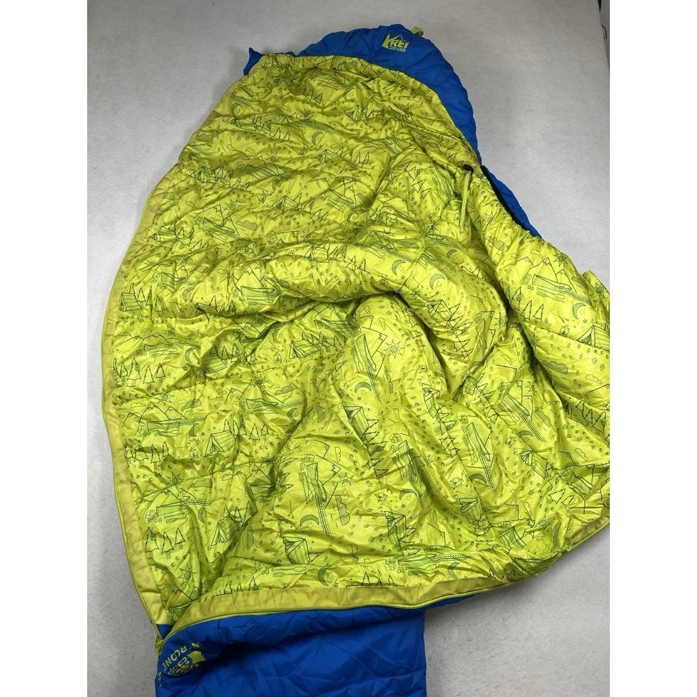 Youth Boy's REI Co-Op Kindercone 30º Blue Mummy RH Zip Sleeping Bag 70x50 EUC